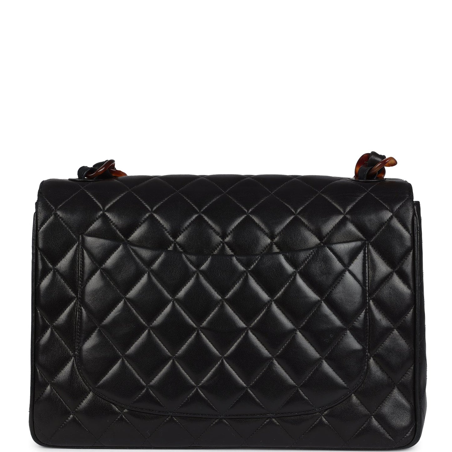 Chanel Jumbo Classic Single Flap Bag Black Lambskin Tortoiseshell Bakelite Hardware