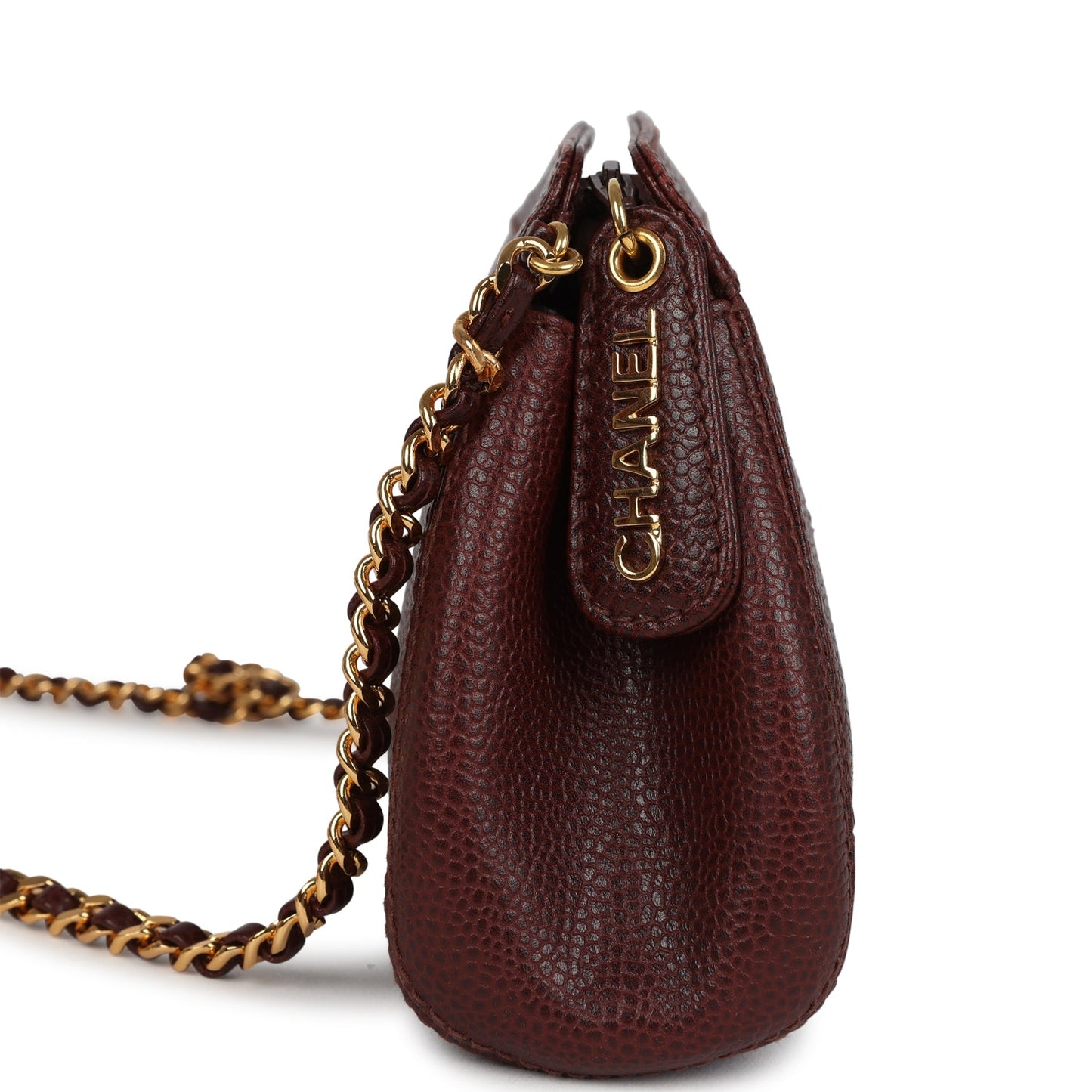 Chanel CC Shoulder Bag Brown Caviar Gold Hardware