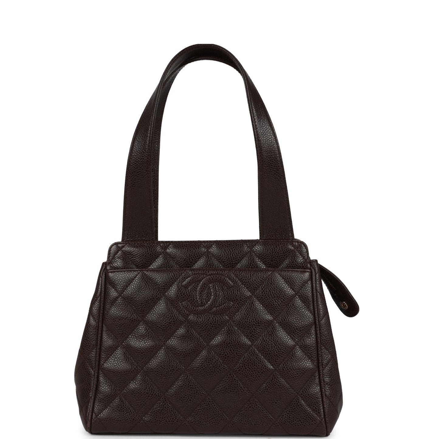 Chanel Mini Shopper Shoulder Bag Brown Caviar Gold Hardware