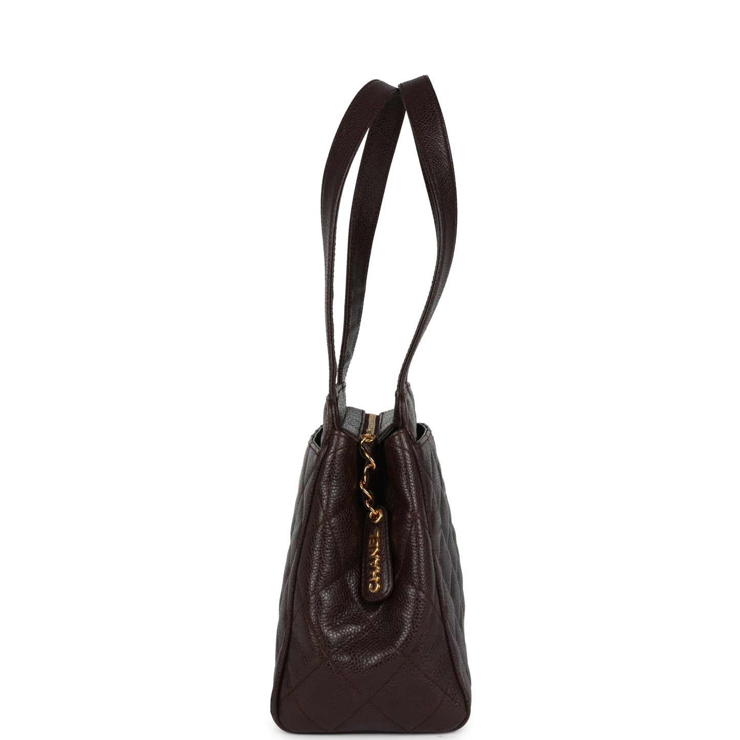Chanel Mini Shopper Shoulder Bag Brown Caviar Gold Hardware