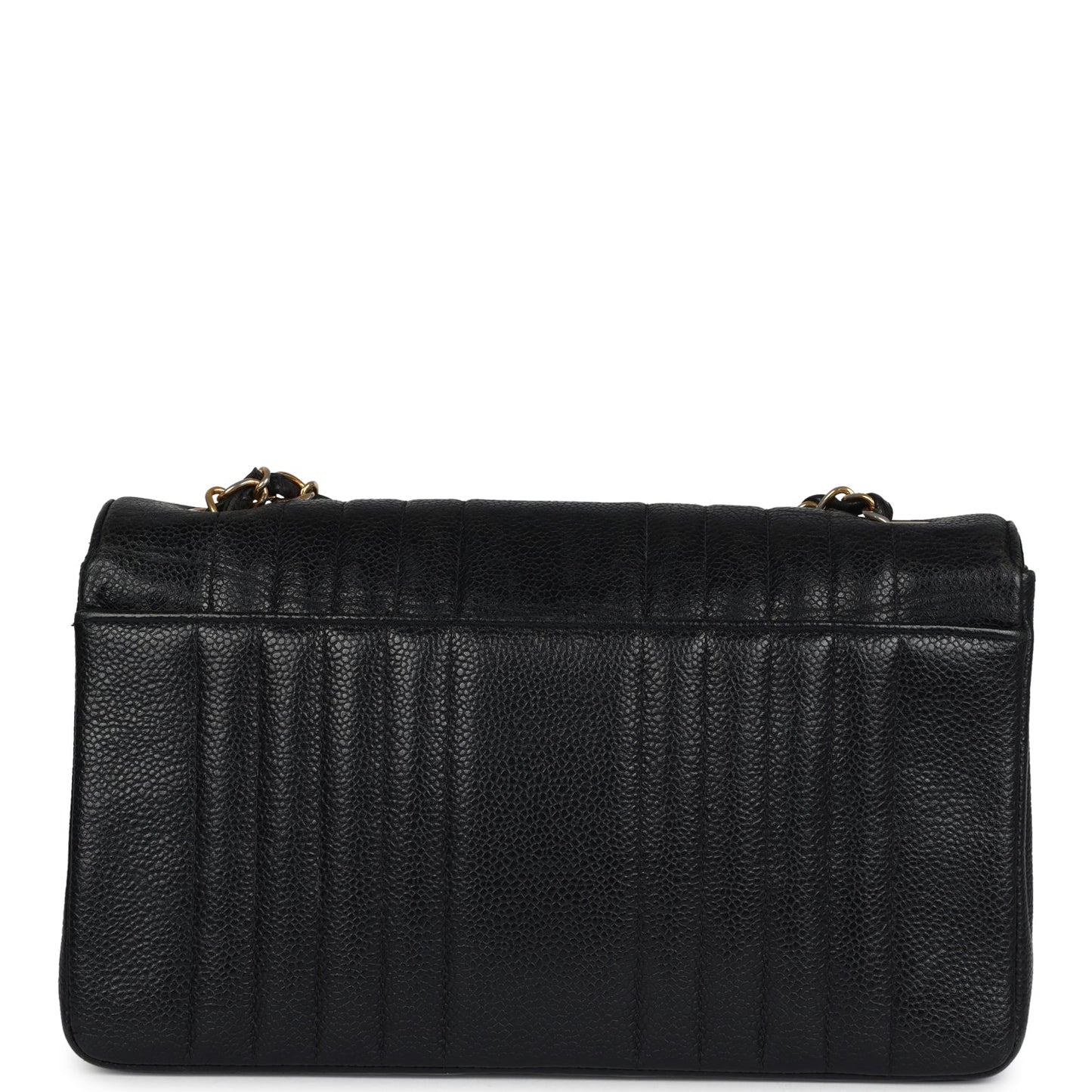 Chanel Medium Vertical Flap Bag Black Caviar Gold Hardware