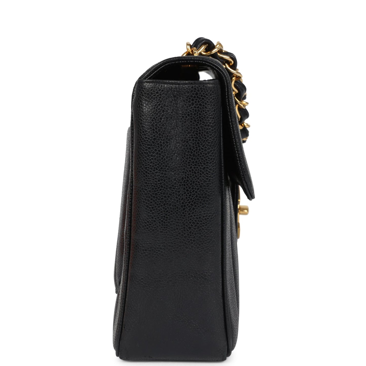 Chanel Jumbo Classic Mademoiselle Vertical Flap Black Caviar Gold Hardware Shoulder Bag