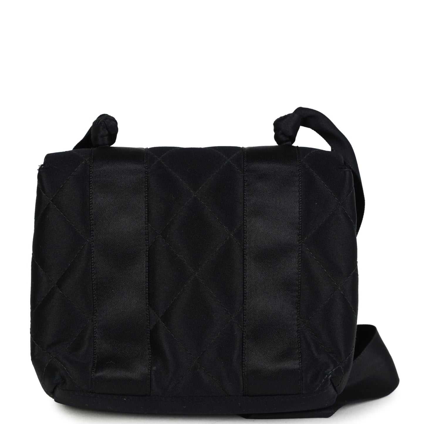 Chanel Mini Bow Shoulder Bag Black Satin Gold Hardware