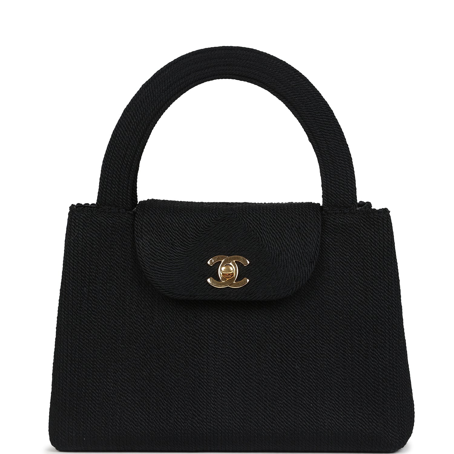 Chanel Large Kelly Rope Black Woven Gold Hardware Shoulder Bag