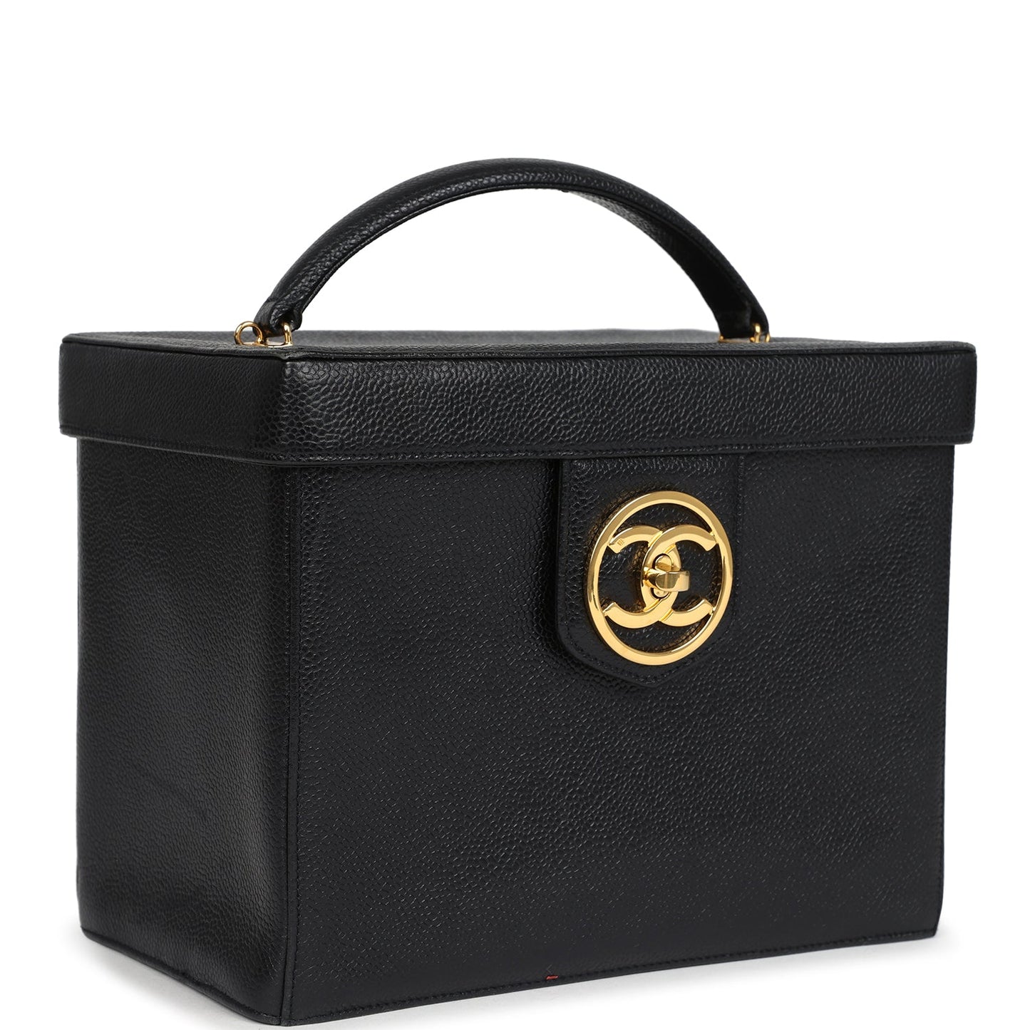 Chanel Large Box Vanity Bag Black Caviar Gold Hardware