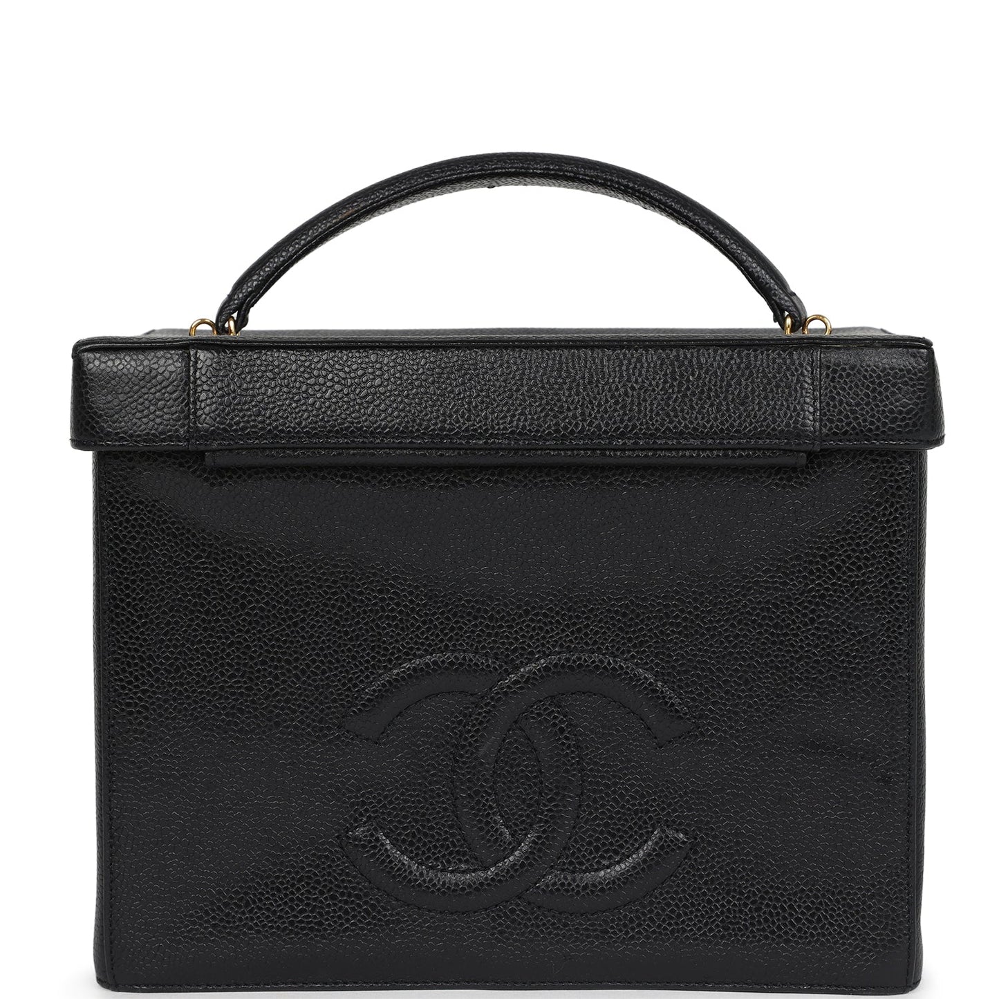 Chanel Large Box Vanity Bag Black Caviar Gold Hardware
