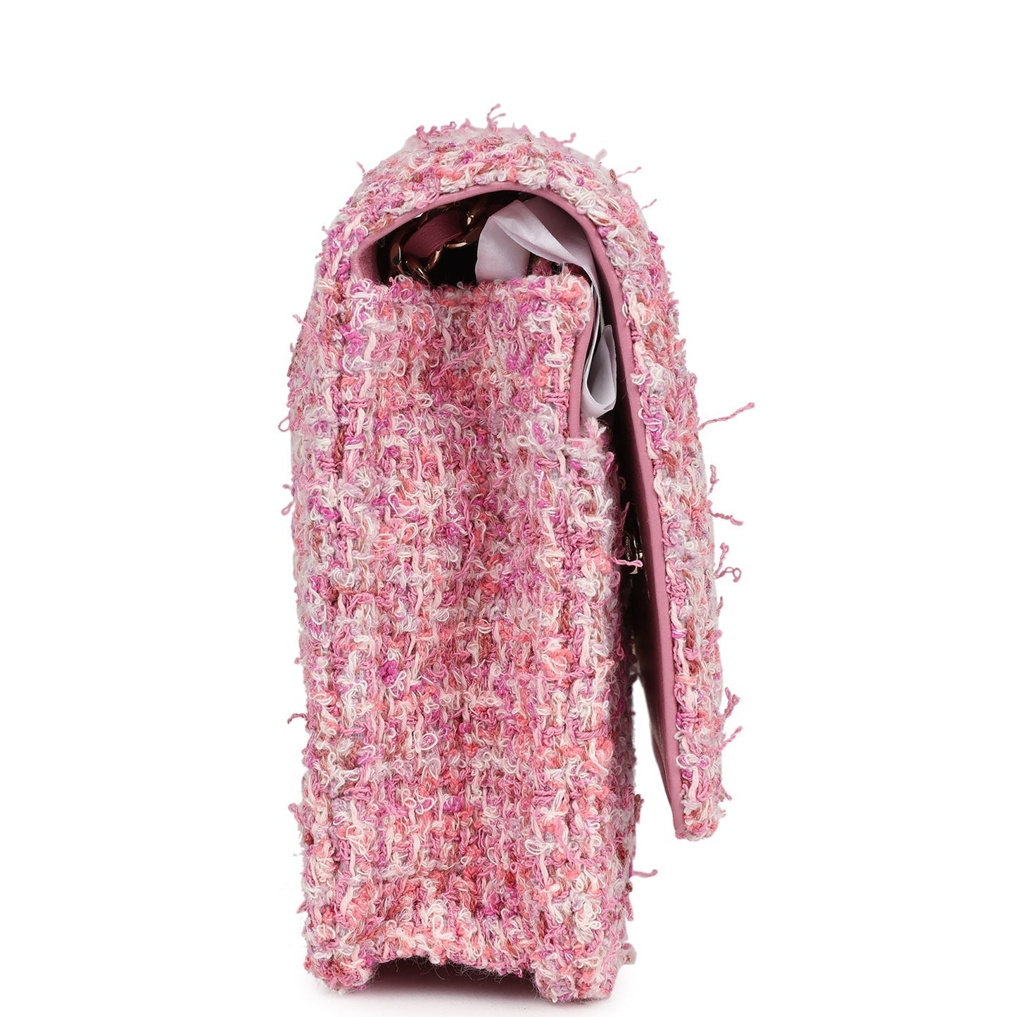 Chanel Classic Wallet On Chain WOC Pink Multicolored Tweed Gold Hardware Crossbody