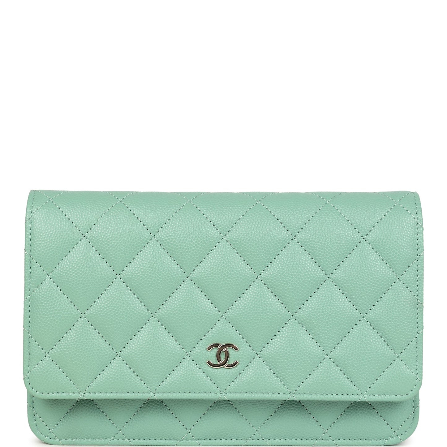 Chanel Wallet On Chain WOC Light Green Caviar Light Gold Hardware Crossbody
