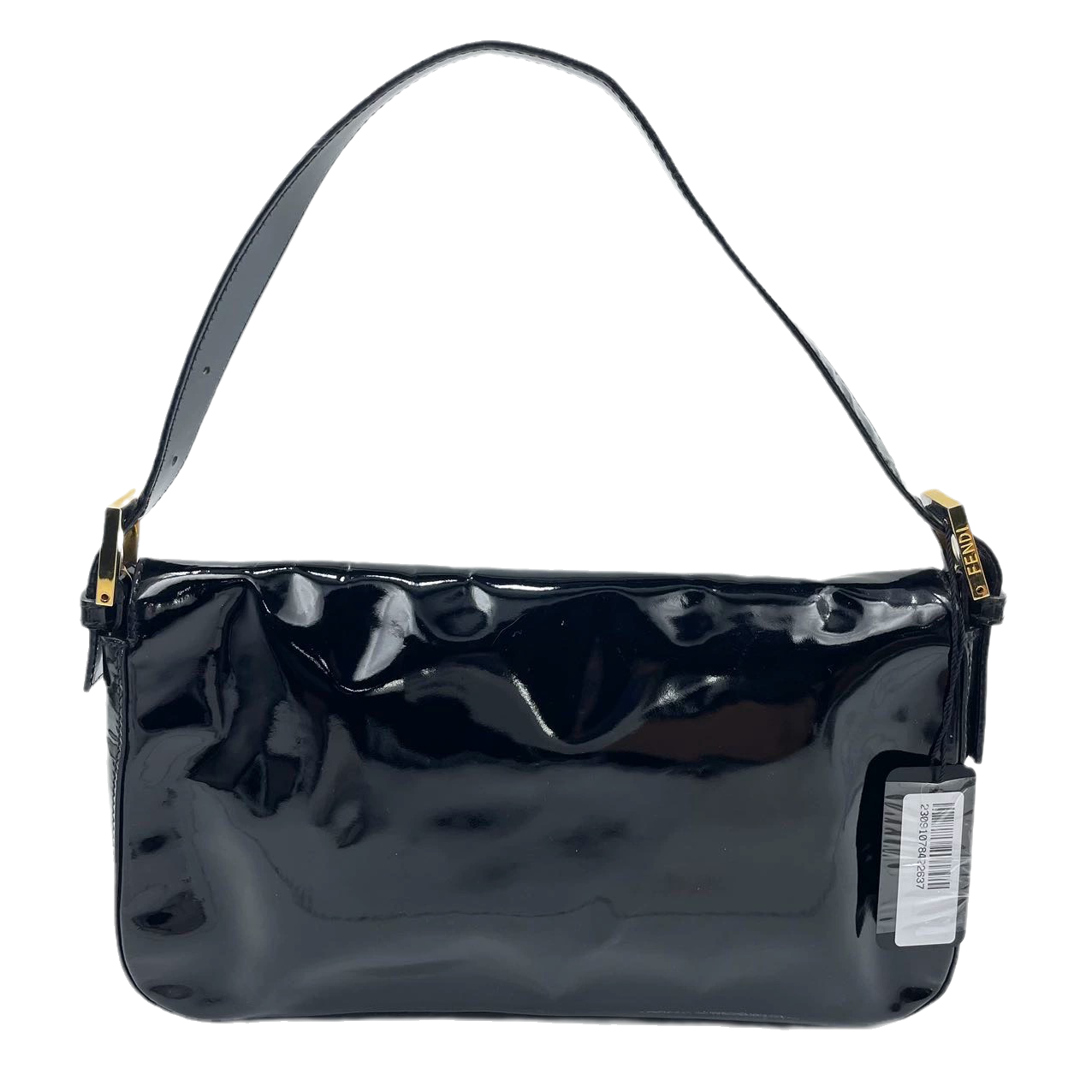 Fendi Baguette Black Patent Leather with Gold Hardware