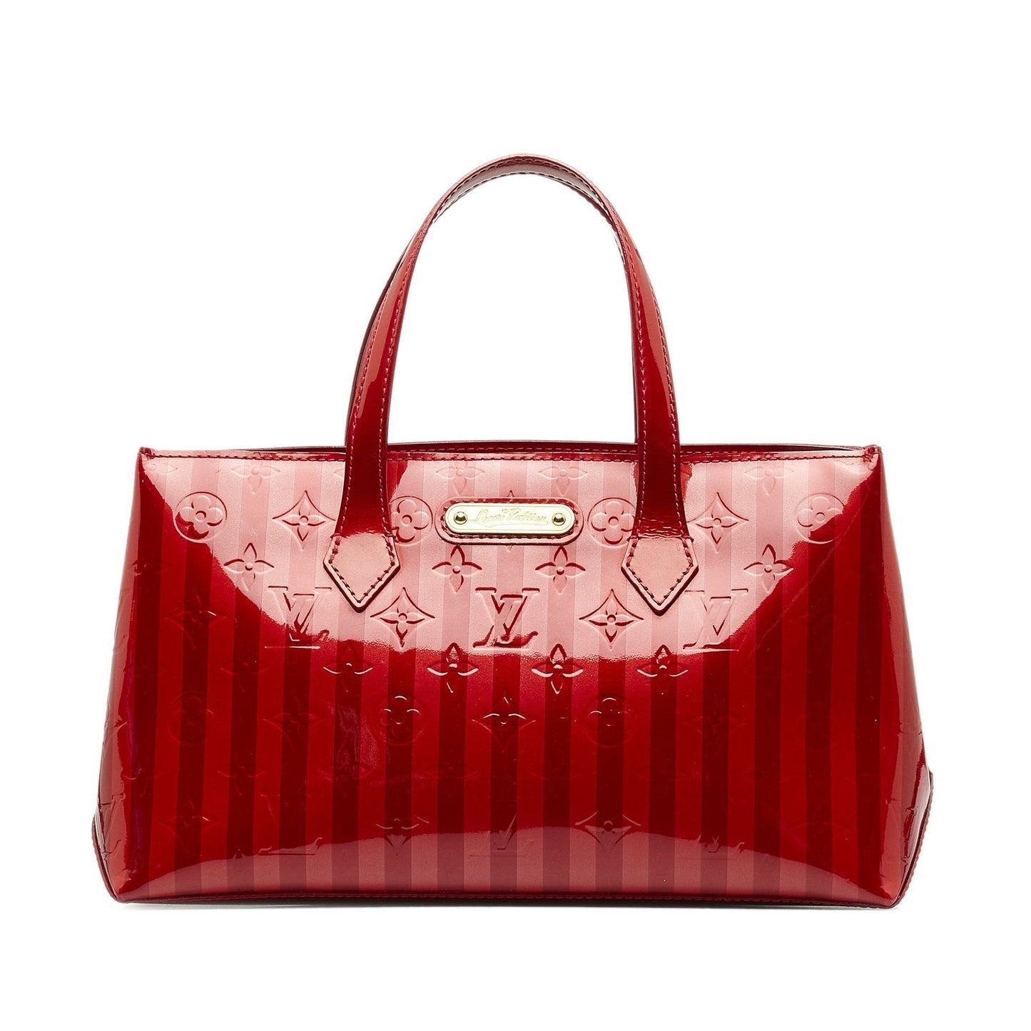 LOUIS VUITTON Monogram Vernis Rayures Wilshire PM HandBag