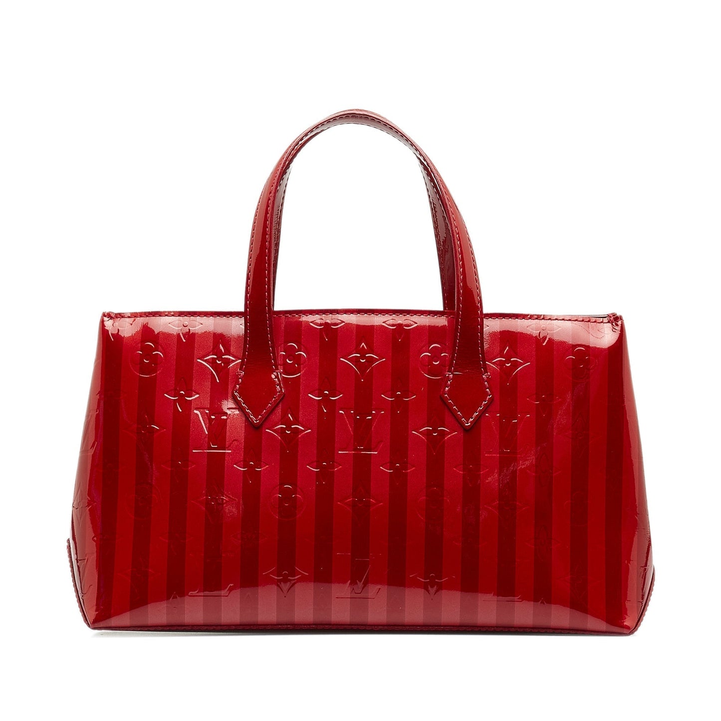 LOUIS VUITTON Monogram Vernis Rayures Wilshire PM HandBag