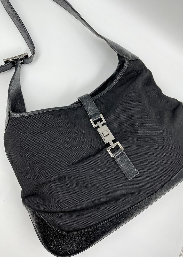Gucci Jackie Leather Nylon Shoulder Bag Style 1