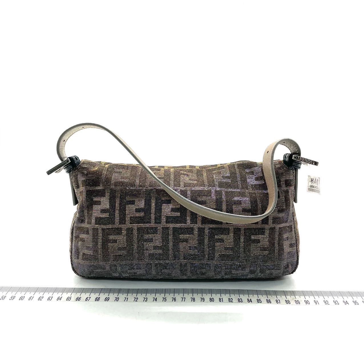 Fendi Baguette Iridescent Brown Zucca Print with Crystal Buckle