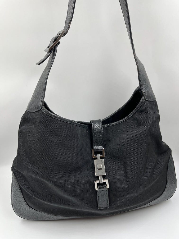 Gucci Jackie Leather Nylon Shoulder Bag Style 1