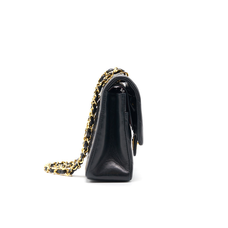 Chanel Classic Medium Double Flap Bag Black with 24K GHW