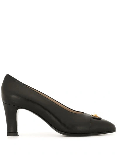 CHANEL CC TURN-LOCK POINTED TOE CALFSKIN LEATHER PUMPS Handbag