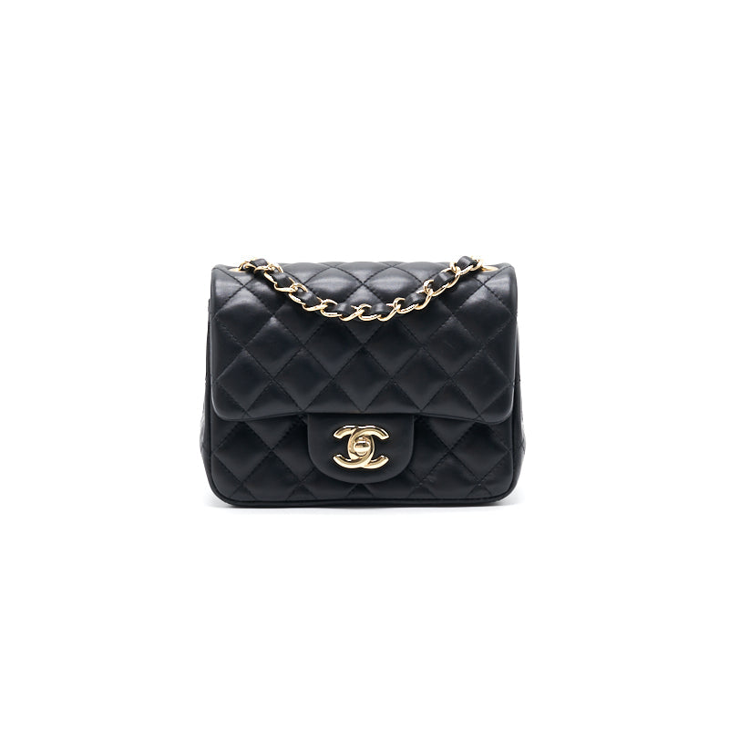 Chanel Mini Square Black Lambskin Handbag