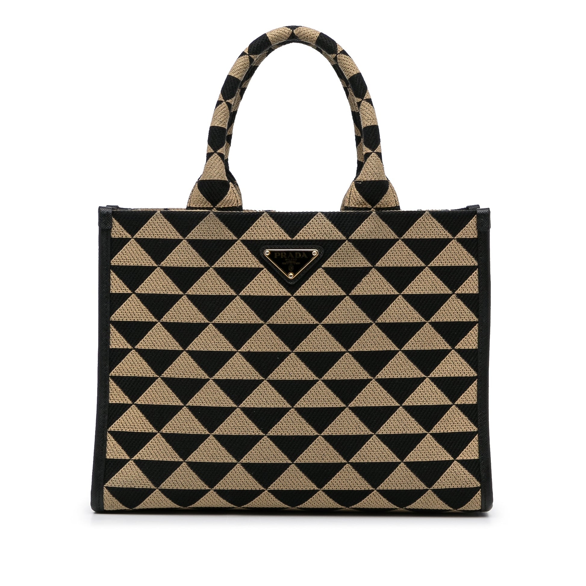 Prada Symbole Triangolo Brown Canvas Luxury Handbag