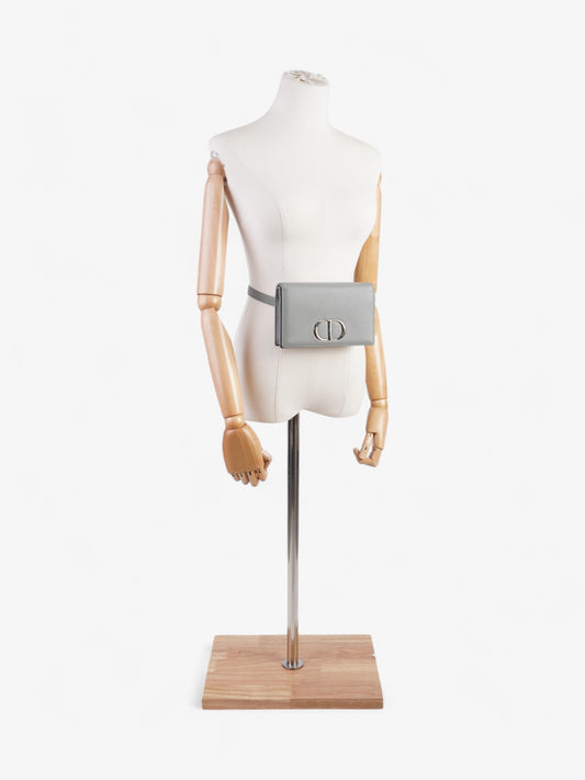 Christian Dior 30 Montaigne 2 In 1 Pouch Grey Calfskin Leather