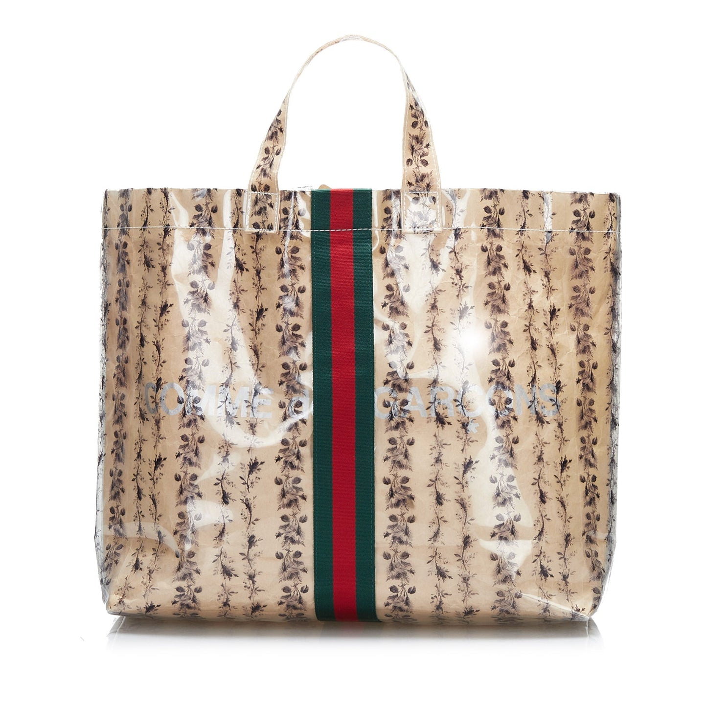 Gucci Flora Beige Canvas PVC Tote