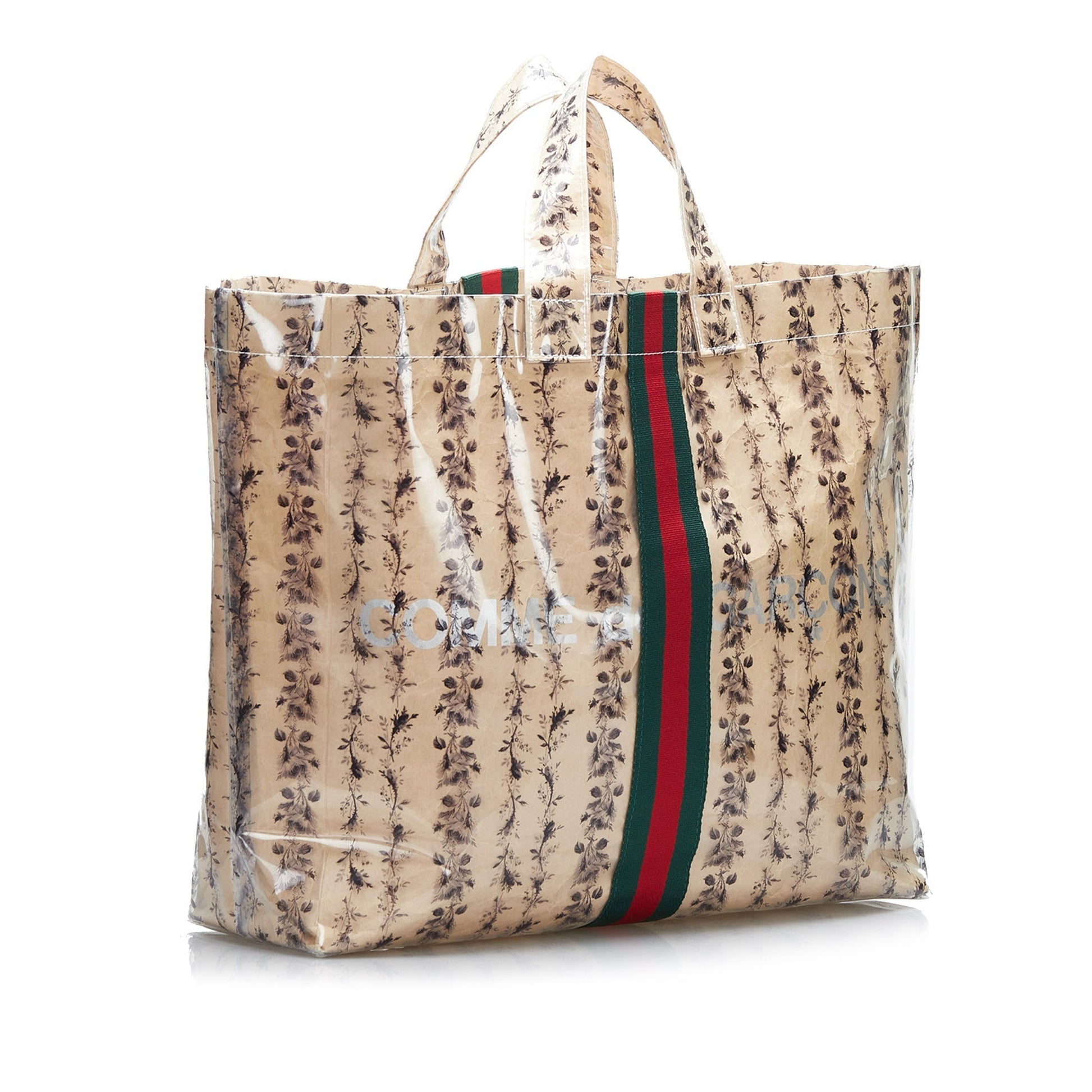 Gucci Flora Beige Canvas PVC Tote