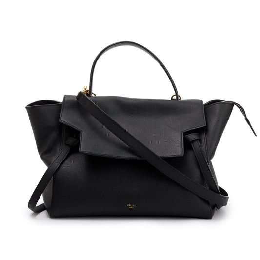 Celine Black Grained Leather Mini Belt Bag