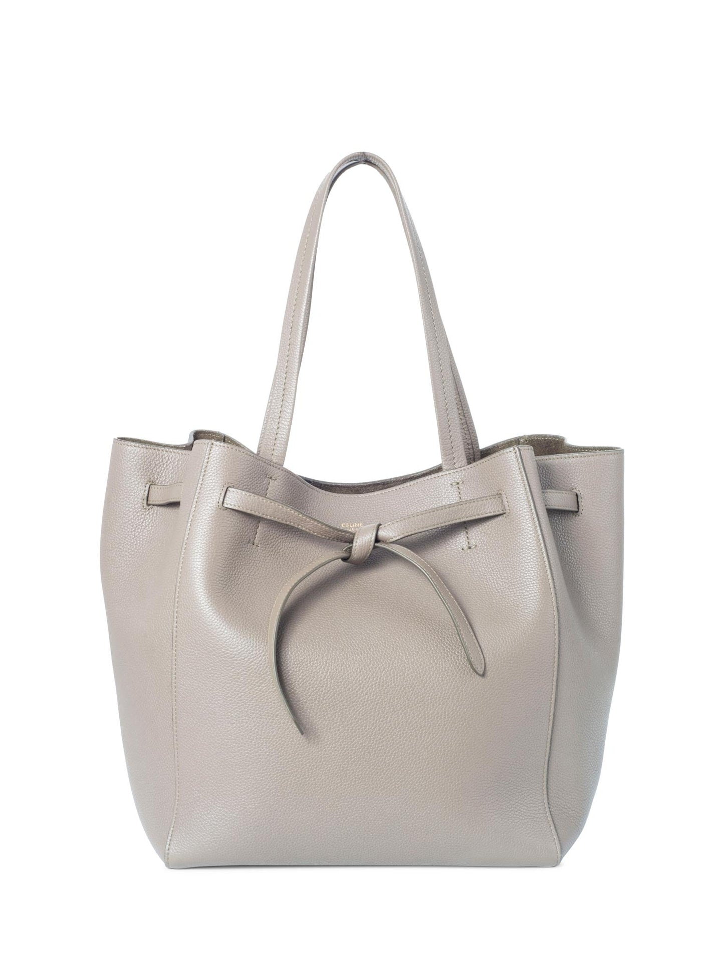 Luxury CELINE Calfskin Small Cabas Phantom Bag Taupe