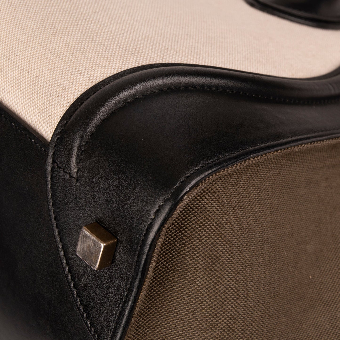 Celine Tricolour Leather & Canvas Mini Luggage Tote
