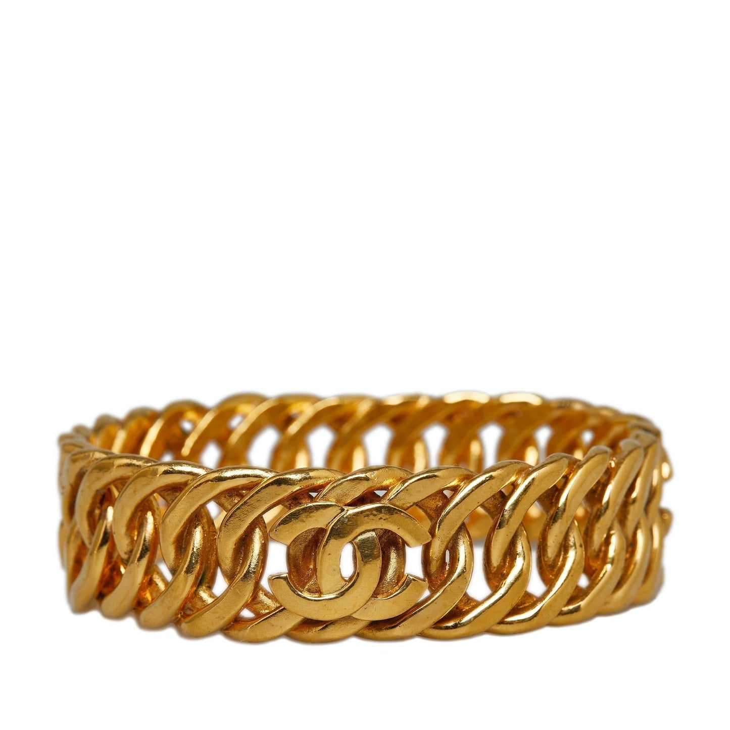 Chanel CC Gold-Tone Bangle (SHG-04KbRw) Handbag