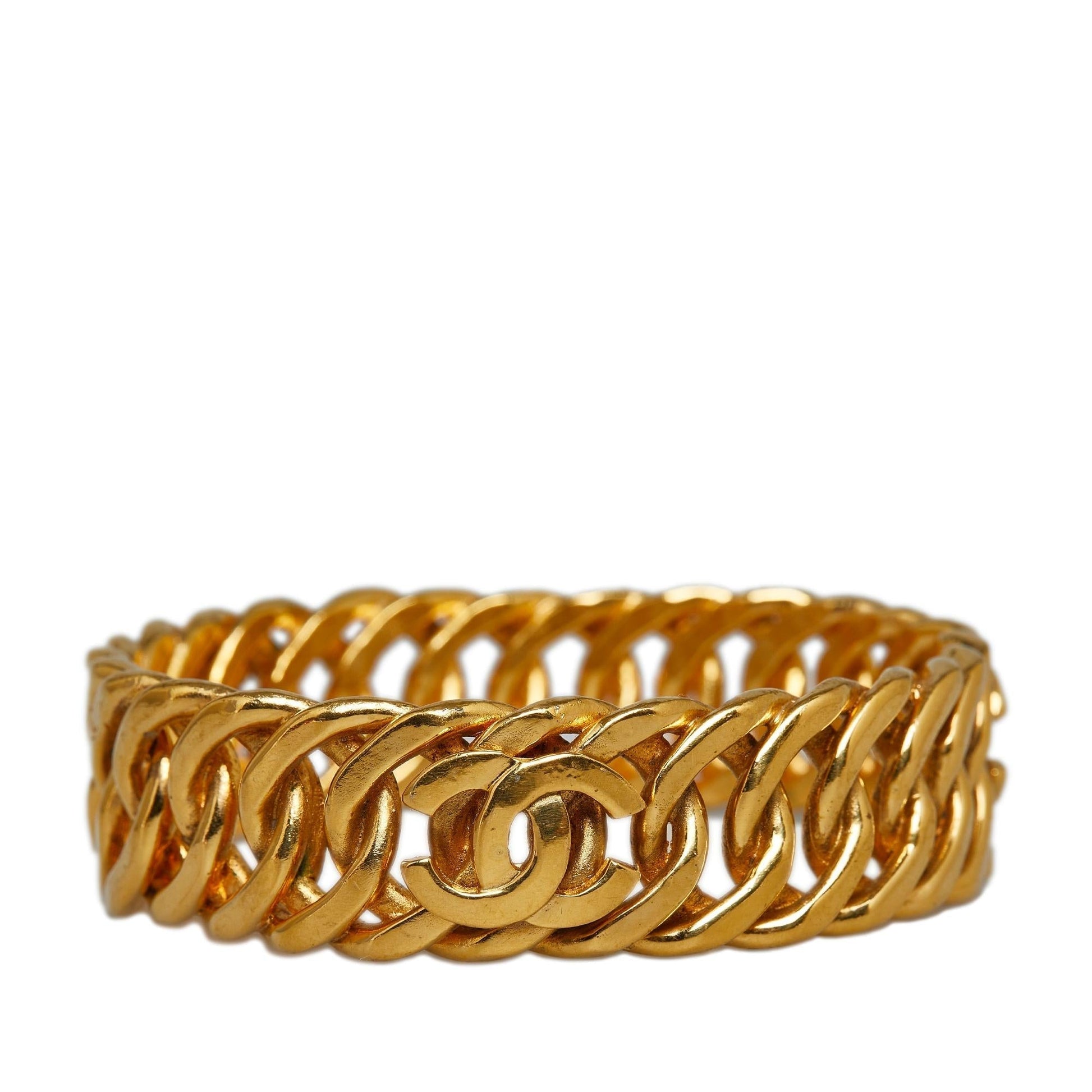 Chanel CC Gold-Tone Bangle (SHG-04KbRw) Handbag