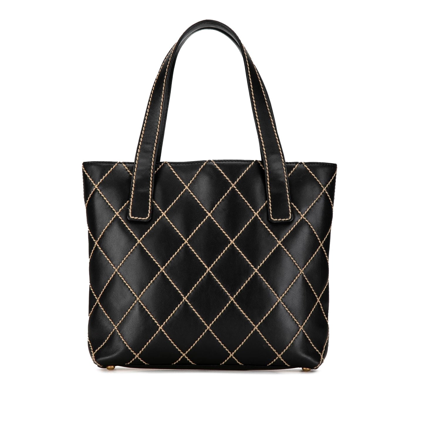 Chanel CC Lambskin Wild Stitch Handbag (SHG-aqtoNm)