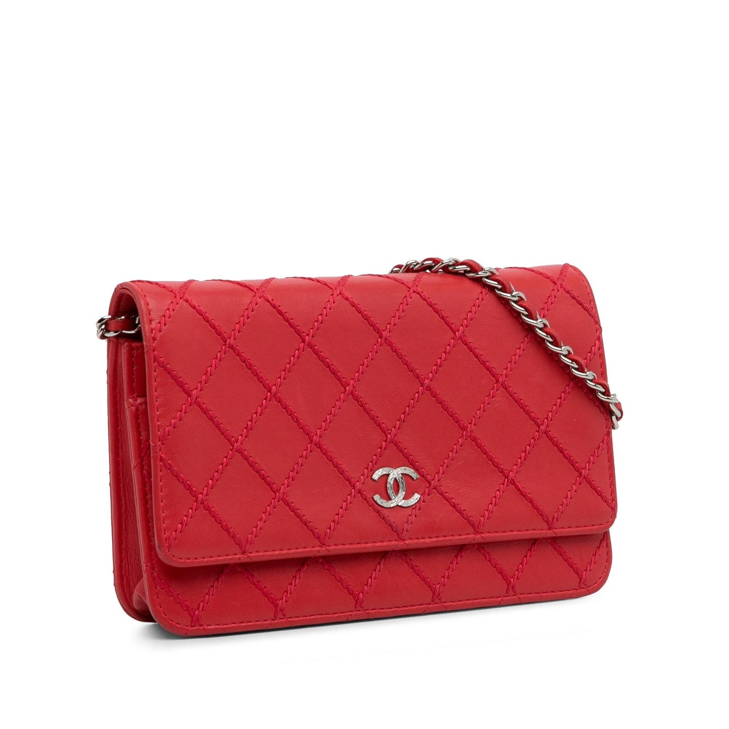 Chanel CC Lambskin Wild Stitch Wallet on Chain (SHG-GQnVtv) Crossbody
