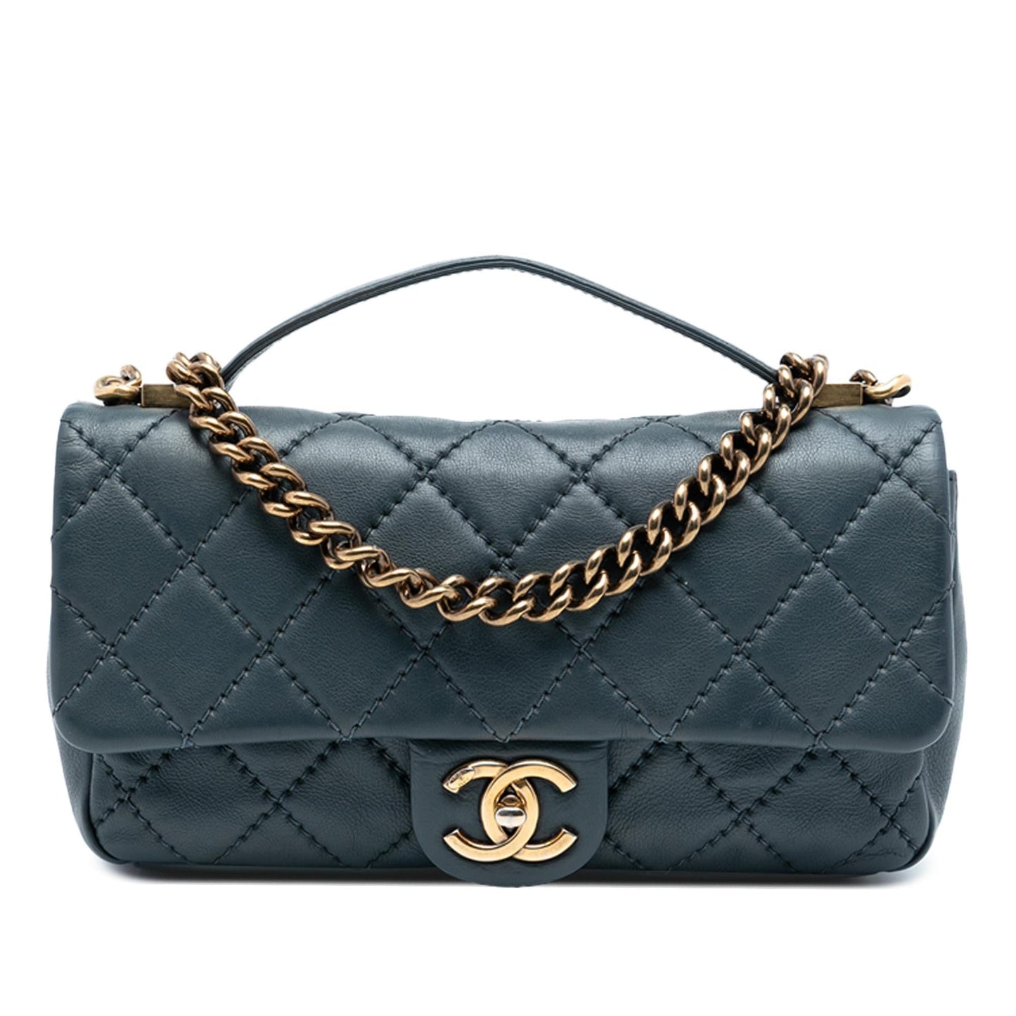 Chanel CC Quilted Calfskin Top Handle Bag