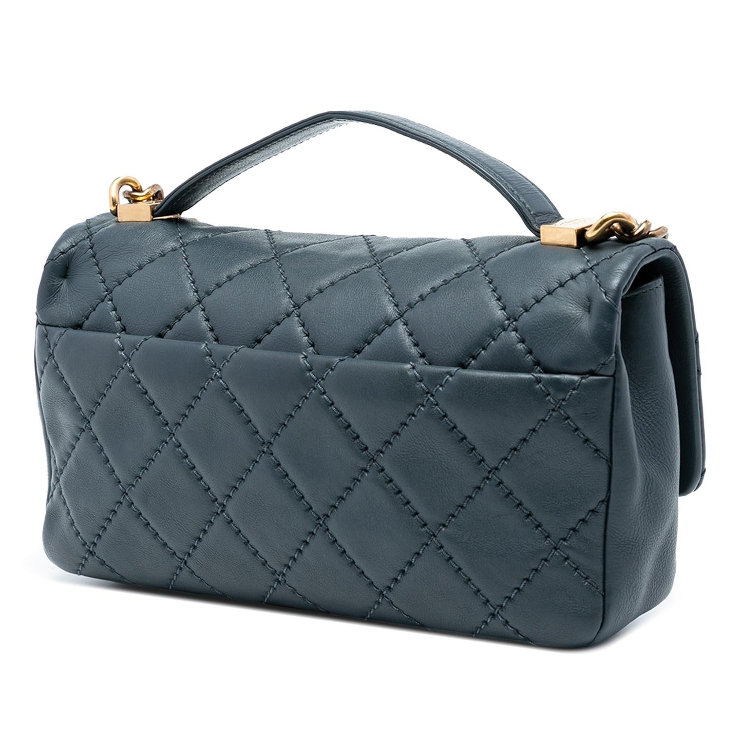 Chanel CC Quilted Calfskin Top Handle Bag