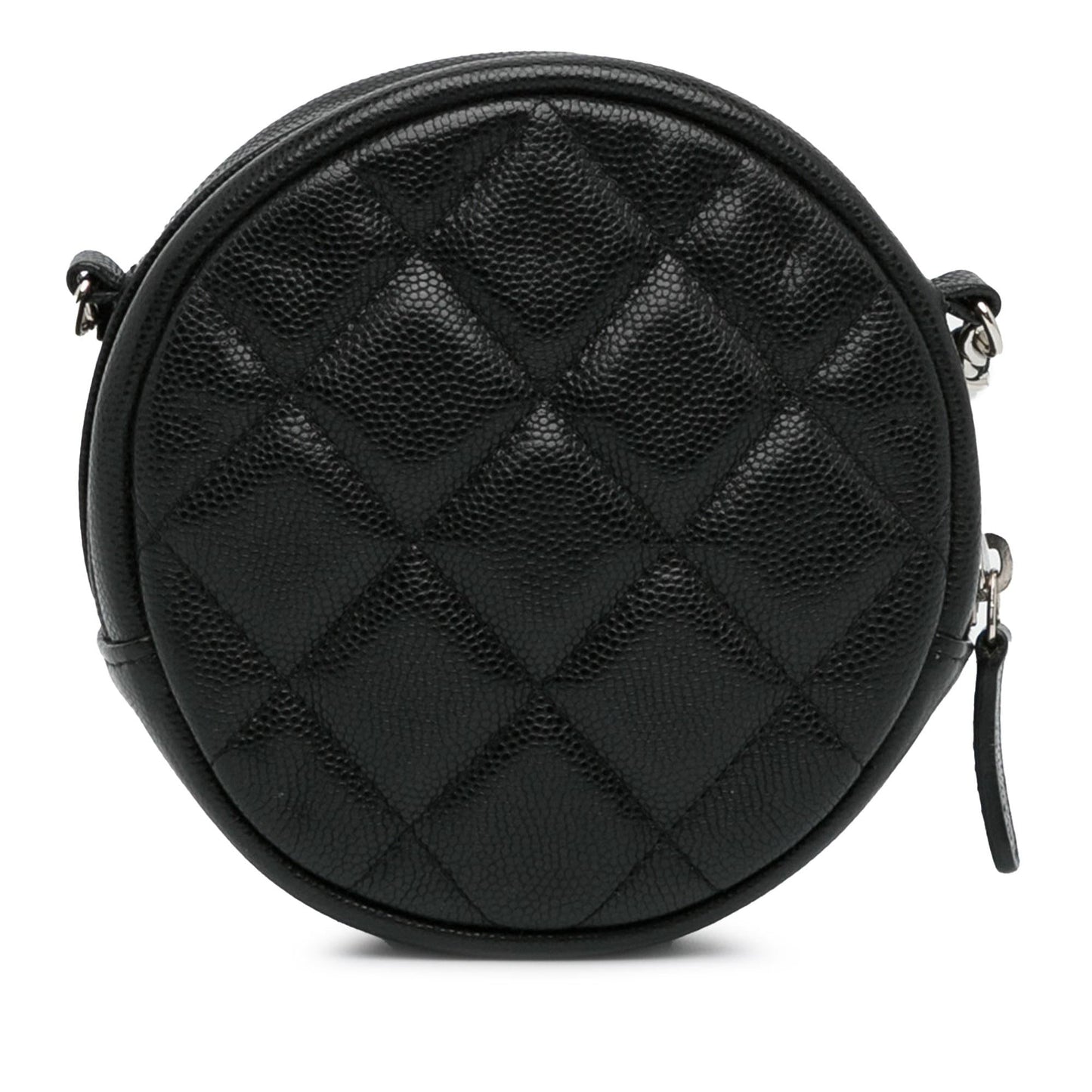 Chanel CC Quilted Caviar Round Clutch With Chain (SHG-Zm82jl)