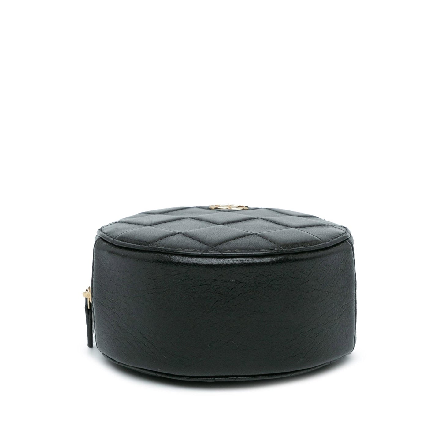 Chanel CC Quilted Lambskin Round Clutch with Chain (SHG-vxtHcs)