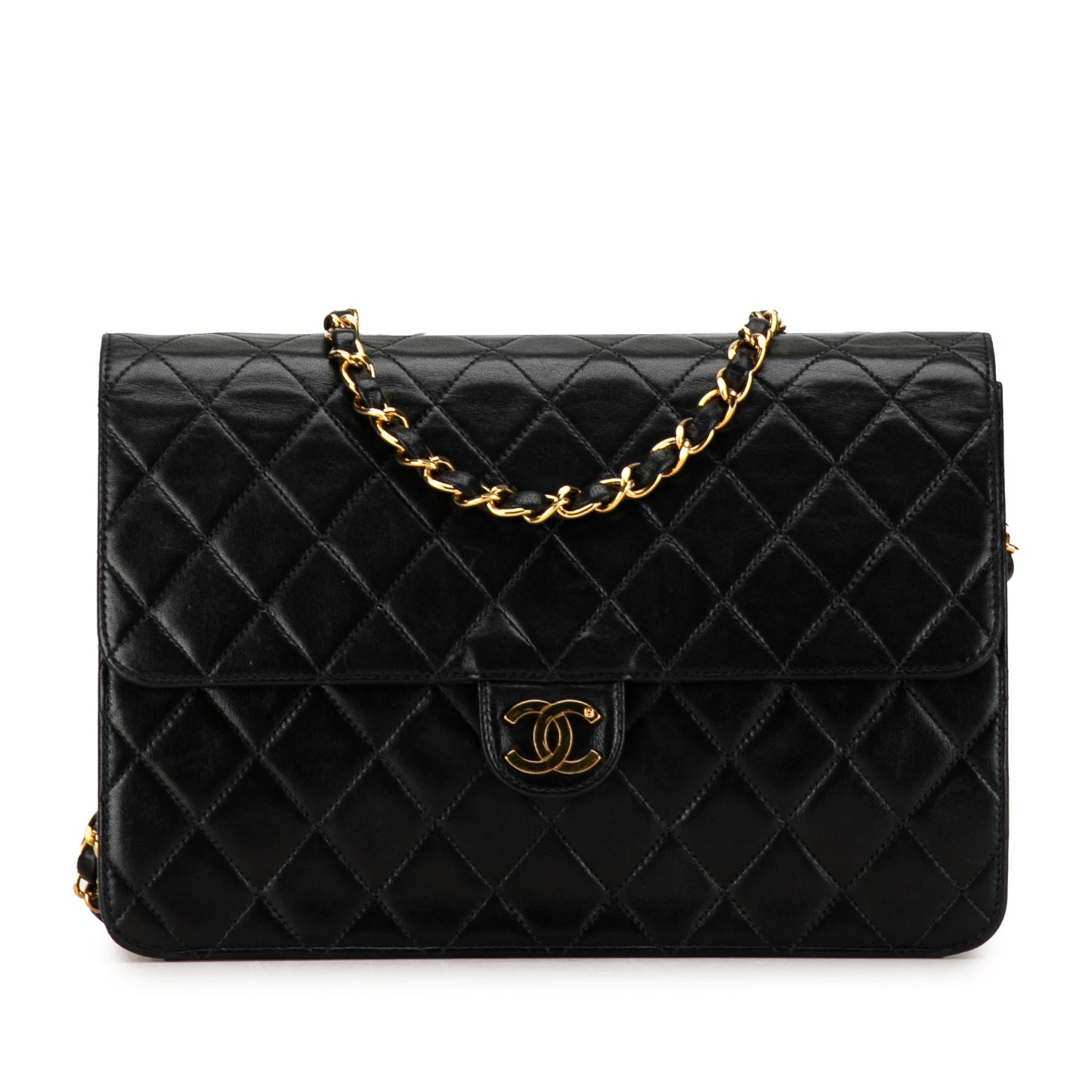 Chanel CC Quilted Lambskin Single Flap (SHG-O86IKP) Crossbody