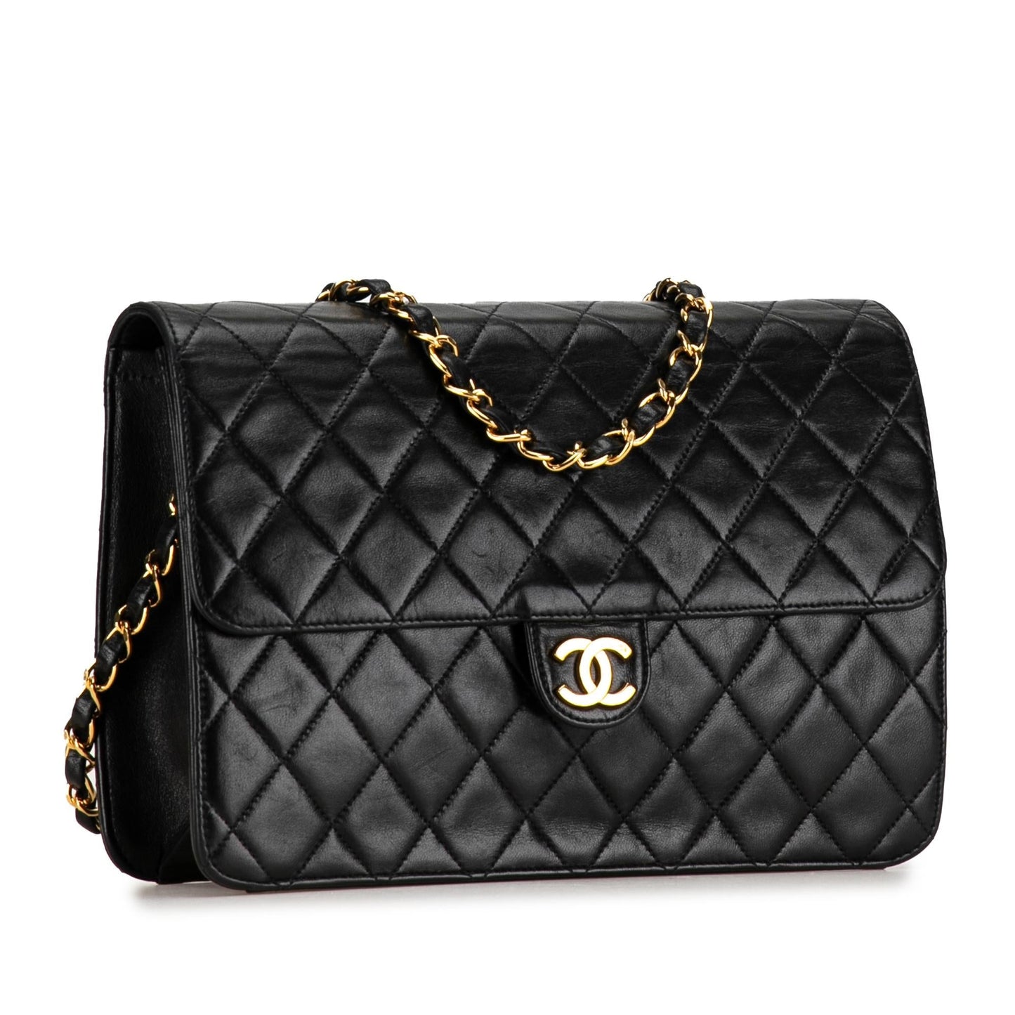 Chanel CC Quilted Lambskin Single Flap (SHG-O86IKP) Crossbody