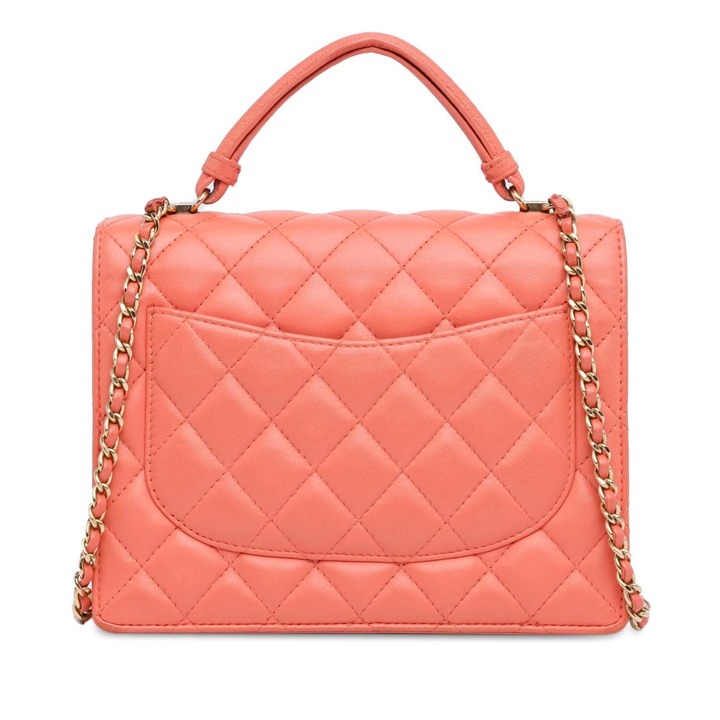 Chanel CC Quilted Lambskin Top Handle Flap (SHG-L5HKxu) Shoulder Bag