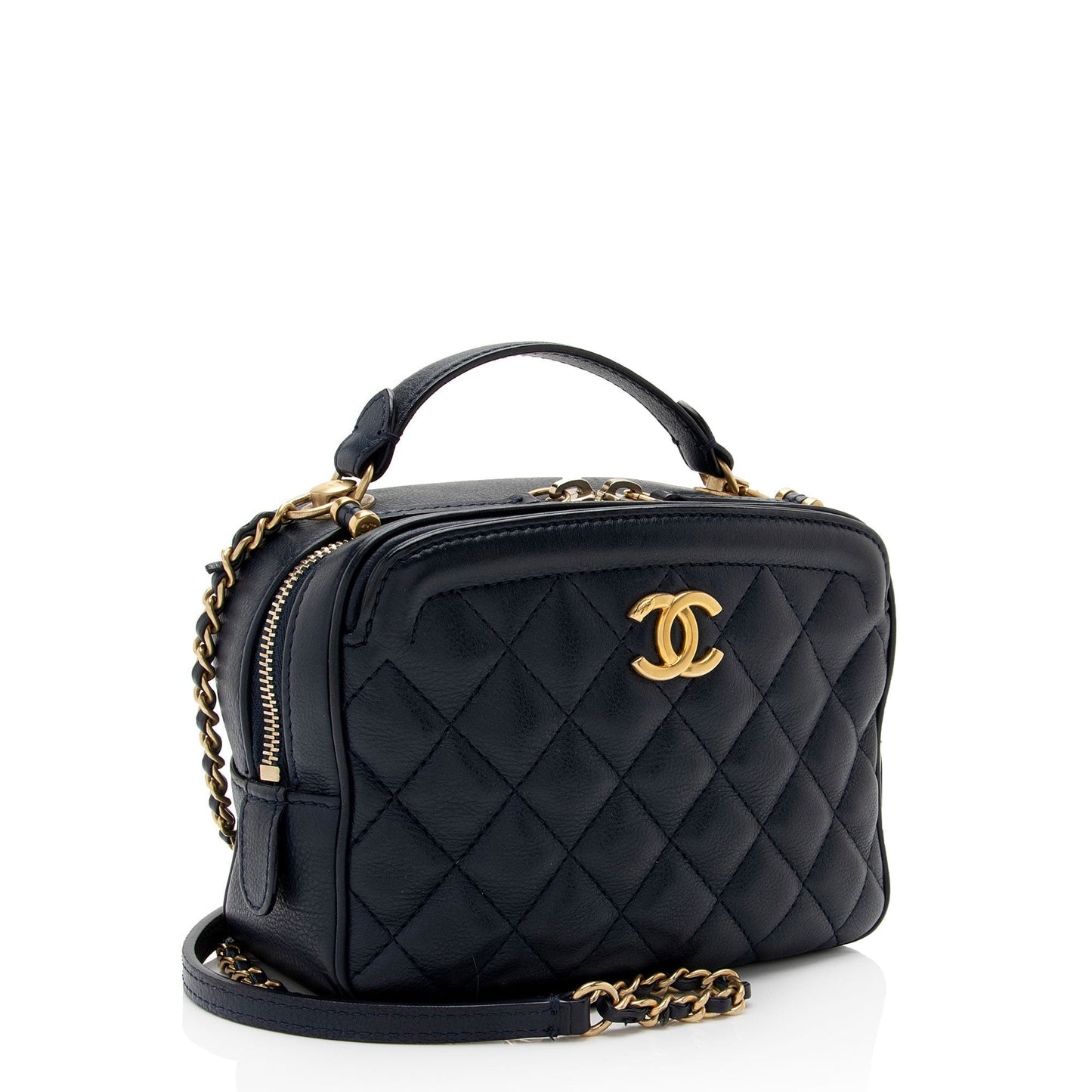 Chanel Calfskin CC Small Vanity Case (SHF-7b563I) Crossbody