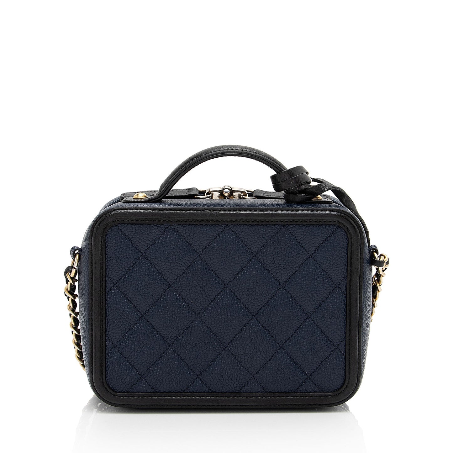 Chanel Caviar Leather CC Filigree Small Vanity Case (SHF-v02lq3) Crossbody