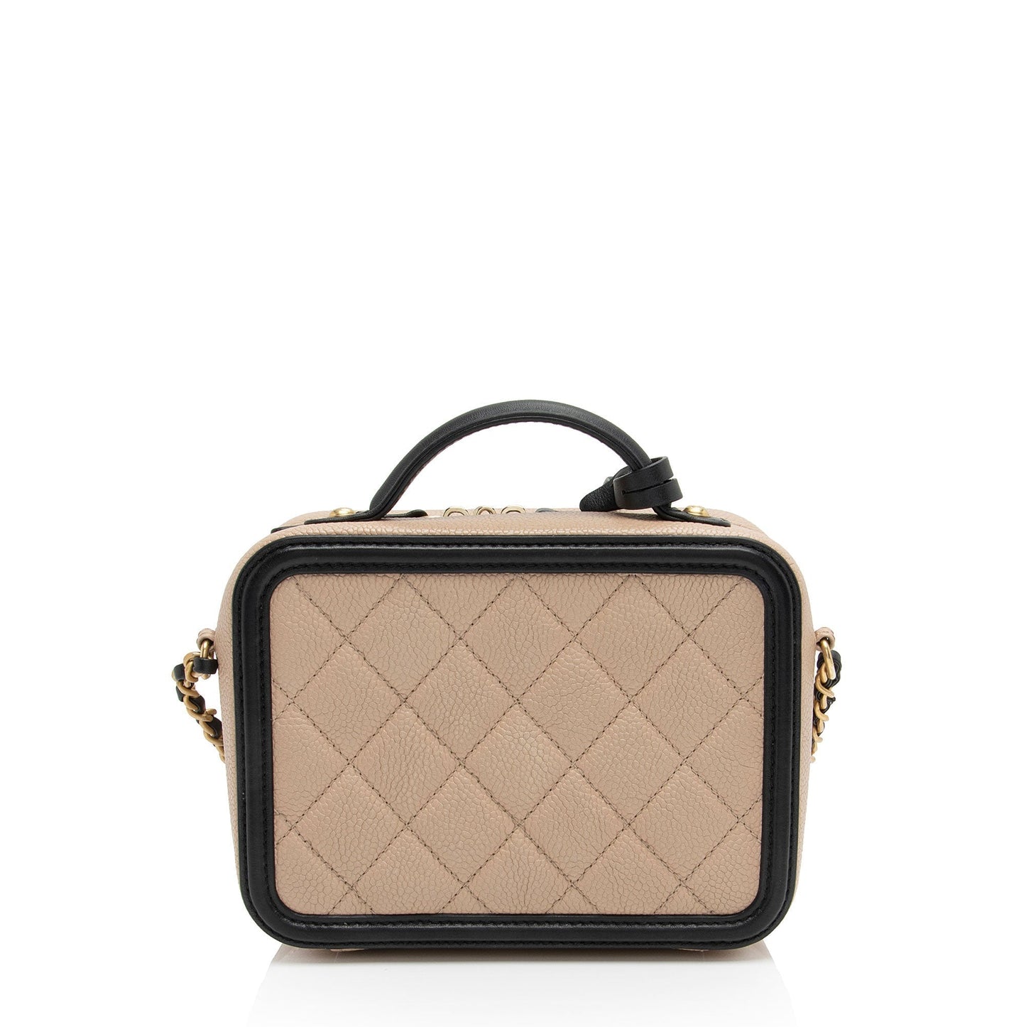 Chanel Caviar Leather CC Filigree Small Vanity Case (SHF-EhFdu3) Crossbody