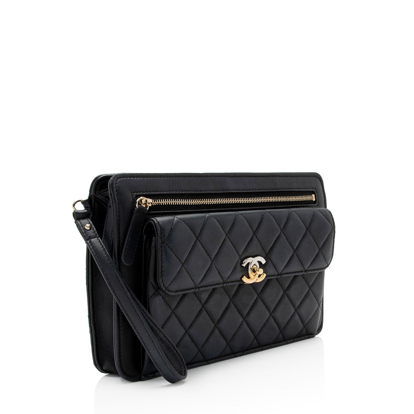 Chanel Caviar Leather Classic Trendy Pouch (SHF-PIhhms)