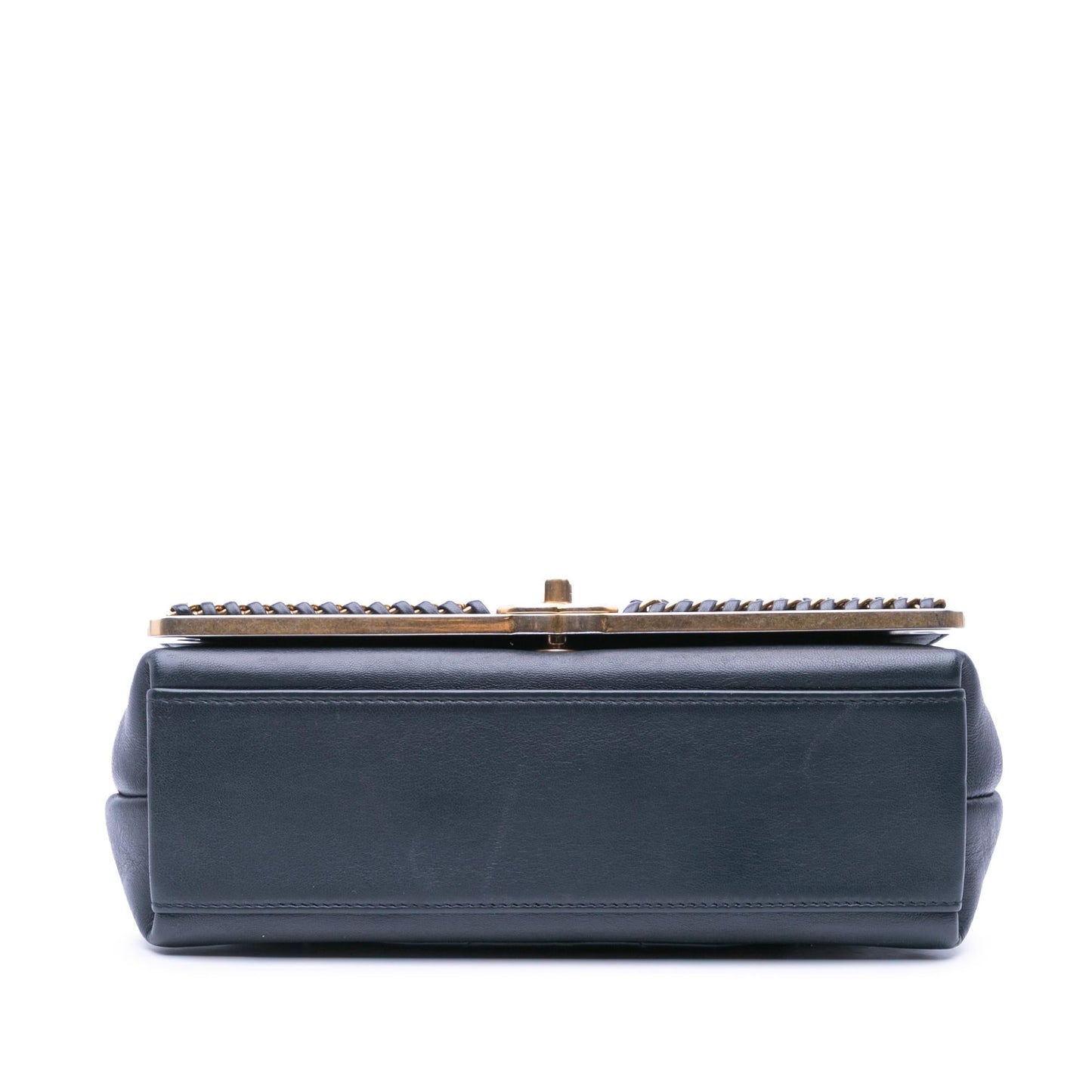 Chanel Chevron Sheepskin Stitched Chain Top Handle Flap