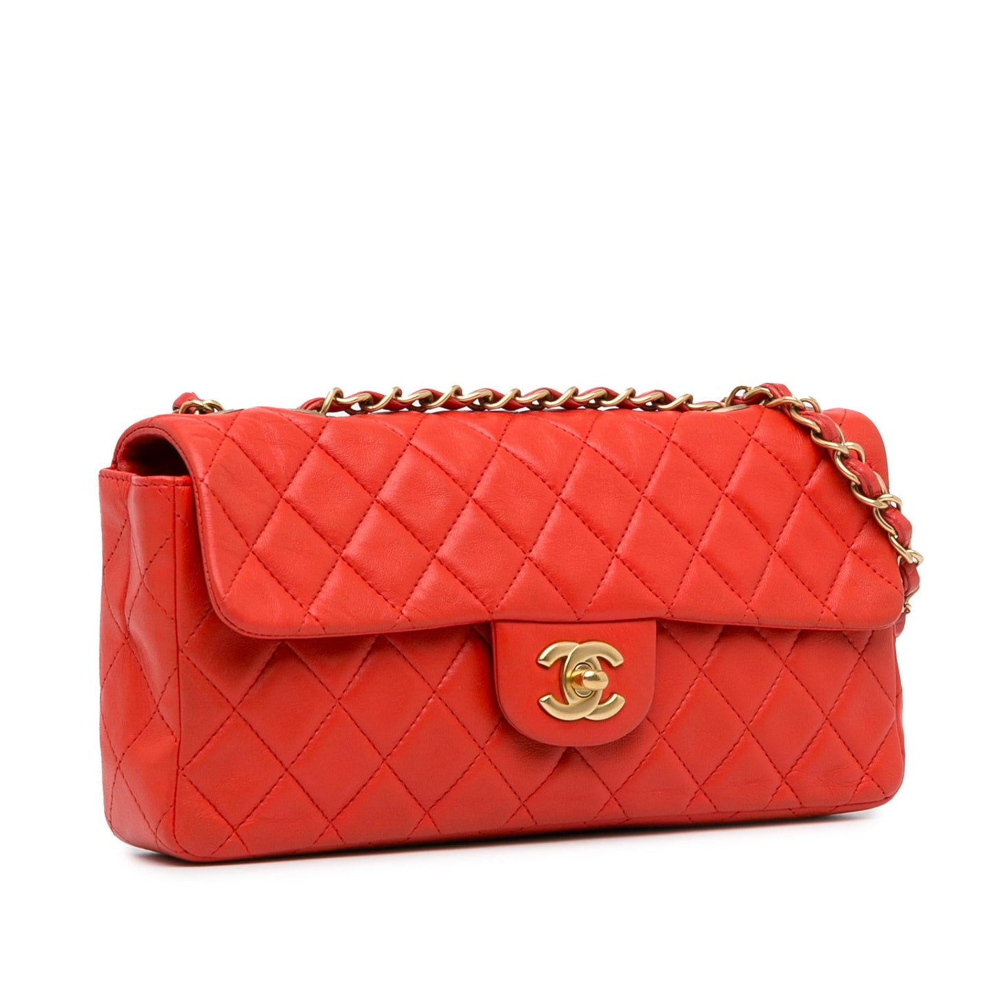 Chanel Classic Lambskin East West Single Flap (SHG-MyImCq) Shoulder Bag