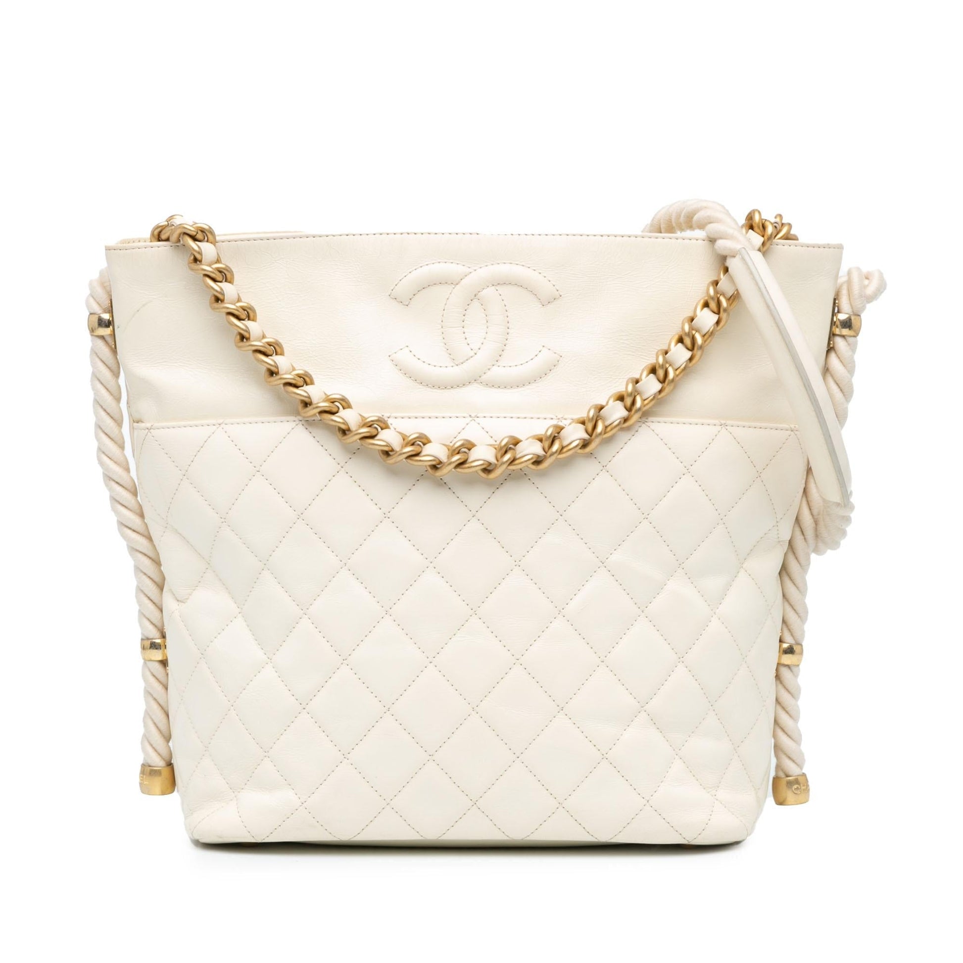 Chanel Crumpled Calfskin En Vogue Rope Satchel (SHG-YyDuG5) Handbag