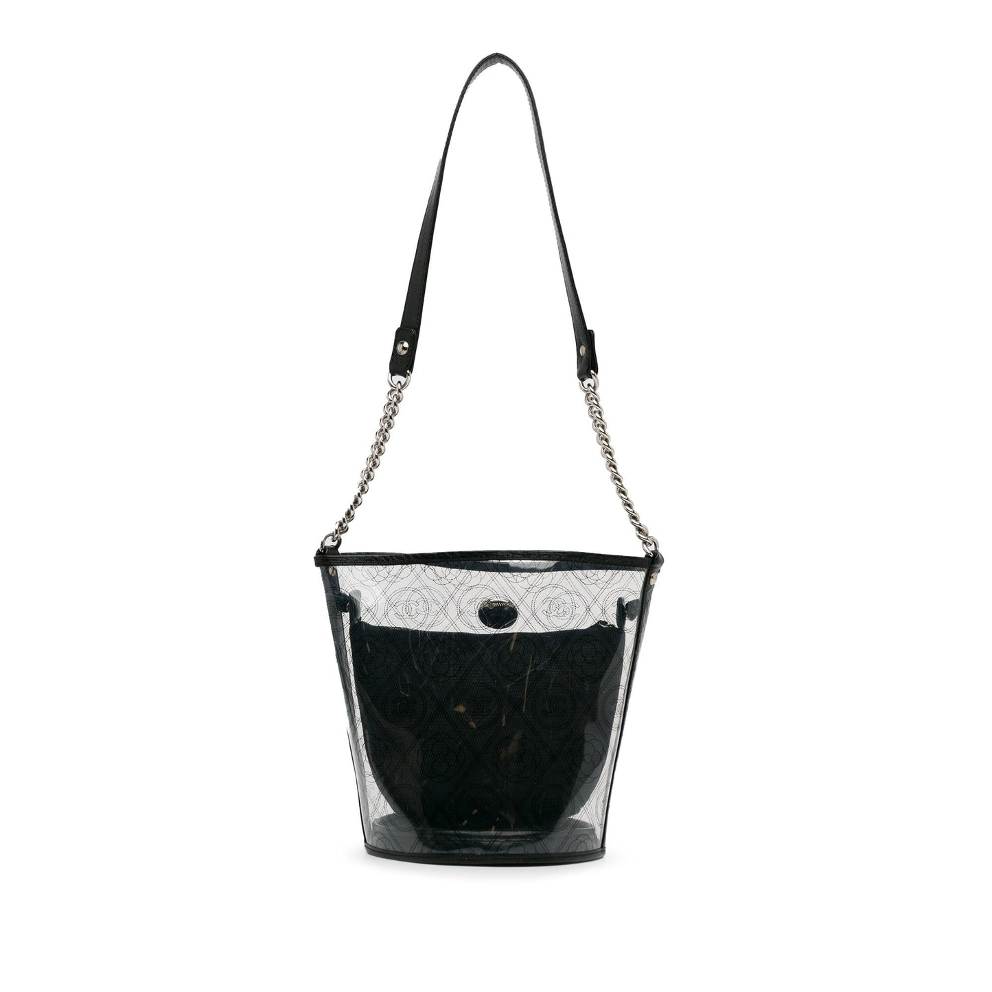 Chanel Crumpled Calfskin PVC Camellia Bucket (SHG-ZnYJAw) Shoulder Bag