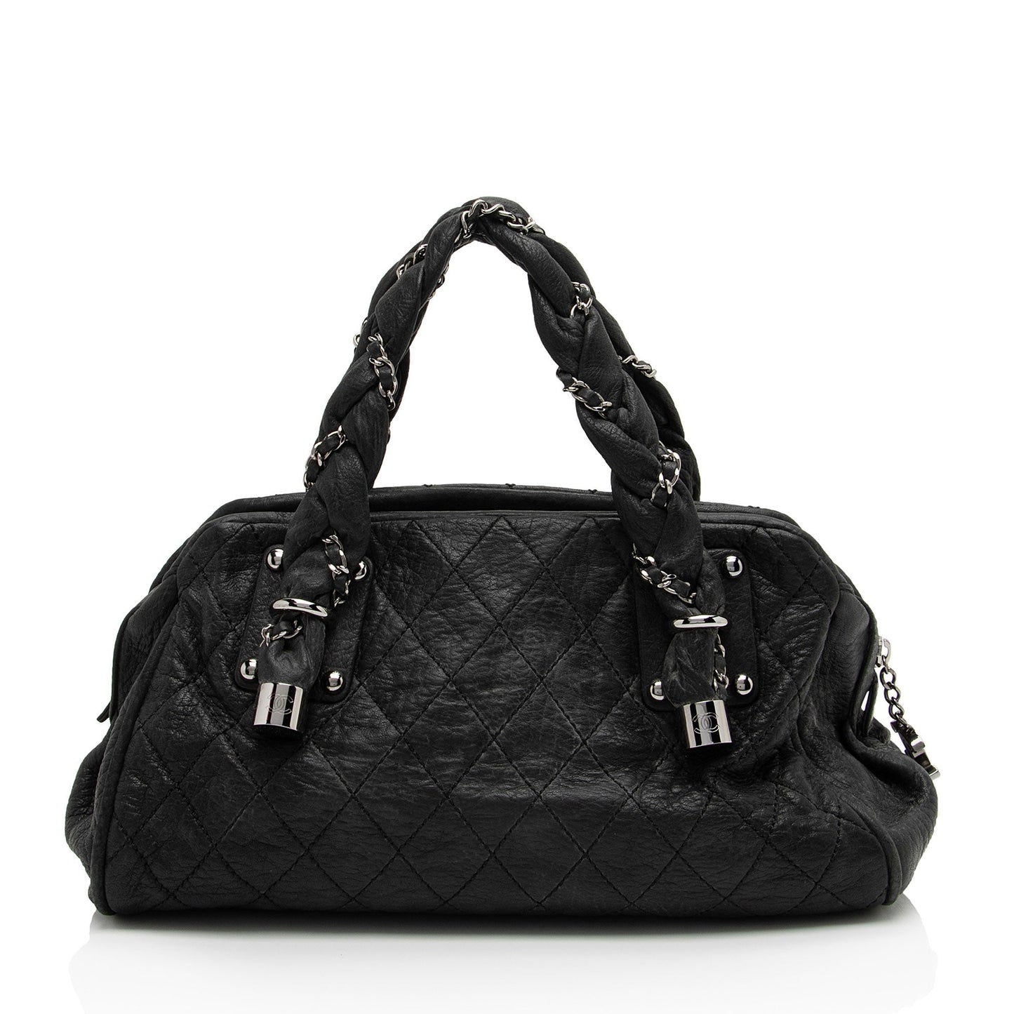 Chanel Distressed Lambskin Lady Braid Bowler Satchel (SHF-4rWbPz) Handbag