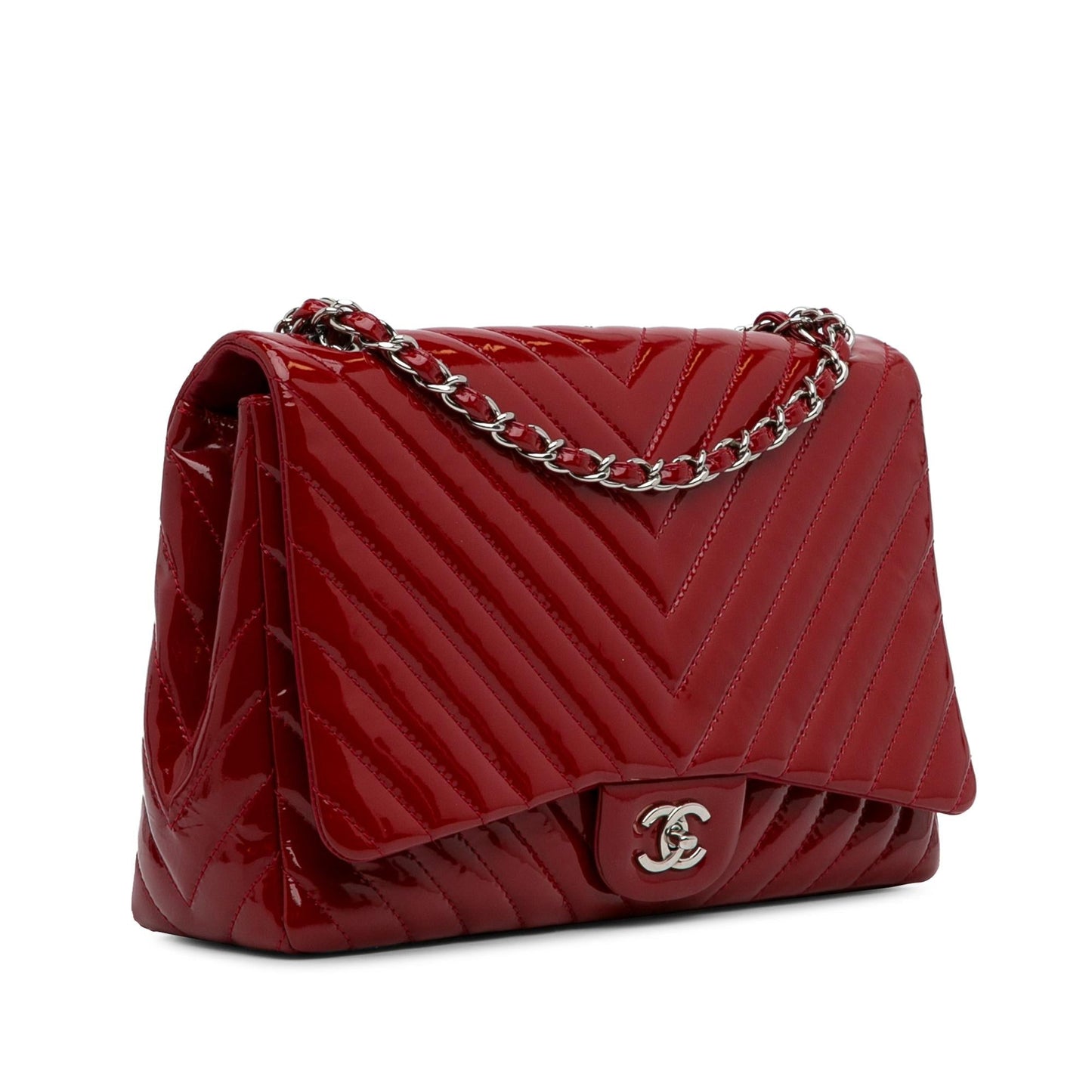 Chanel Jumbo Chevron Patent Single Flap (SHG-8b5izz) Shoulder Bag