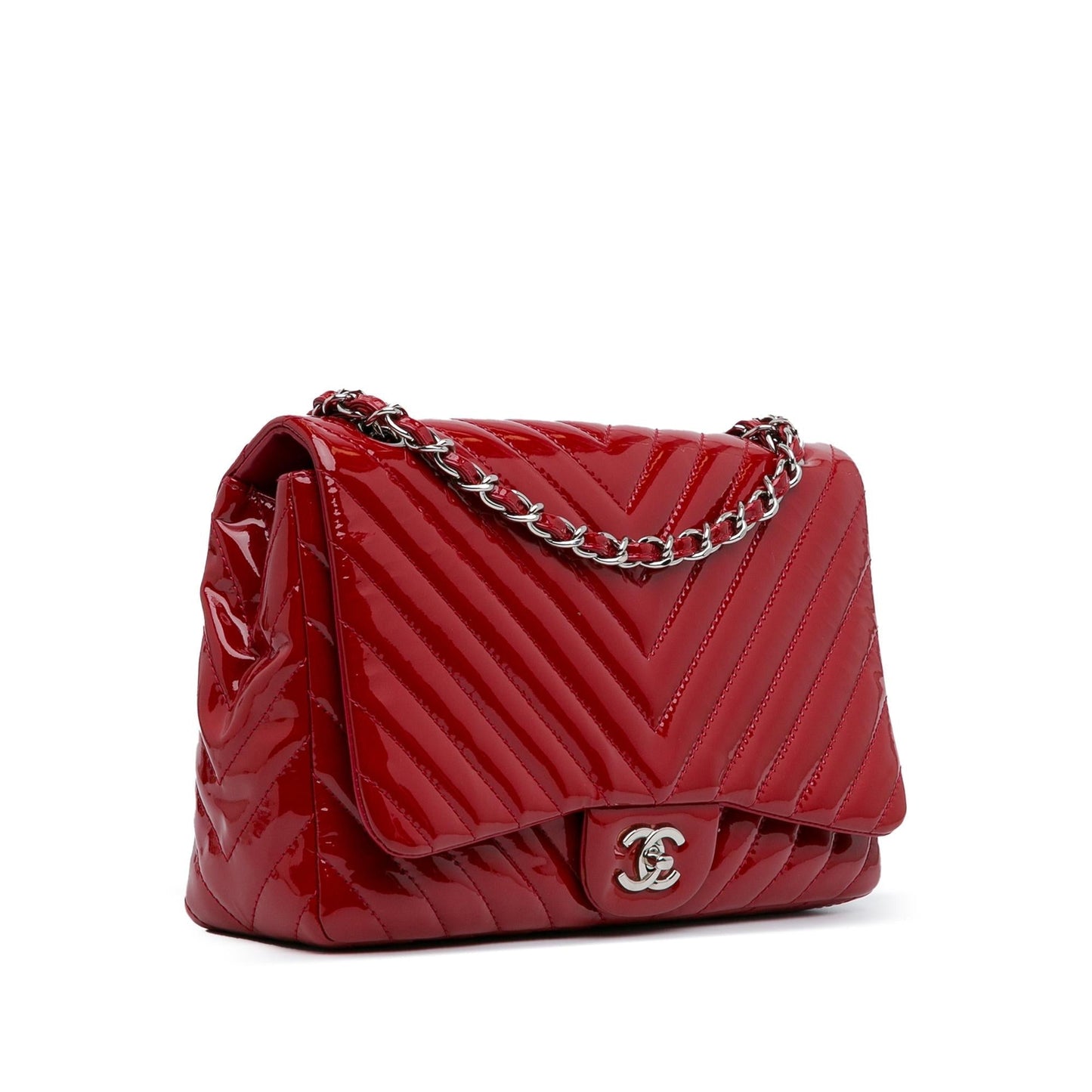 Chanel Jumbo Chevron Patent Single Flap (SHG-q2Z09k) Shoulder Bag